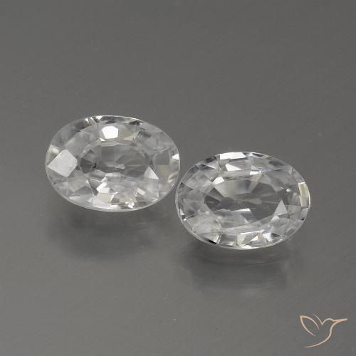 2.10ctw Natürlicher Weiß Zirkon, Oval, VVS-VS