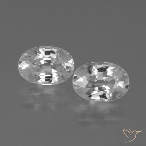 2.63ctw Natürlicher Weiß Zirkon, Oval, VVS-VS