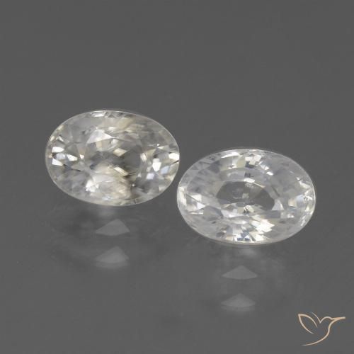 2.56ctw Natürlicher Weiß Zirkon, Oval, VS
