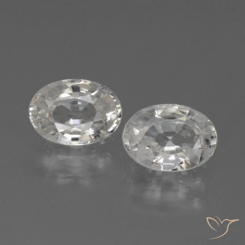 2.49ctw Natürlicher Weiß Zirkon, Oval, VVS