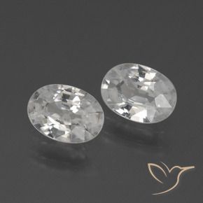 2.16 ct natürliche Weiß Zirkon-Edelsteine, Oval, VVS-VS