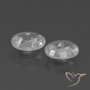 2.32 ct natürliche Weiß Zirkon-Edelsteine, Oval, VVS