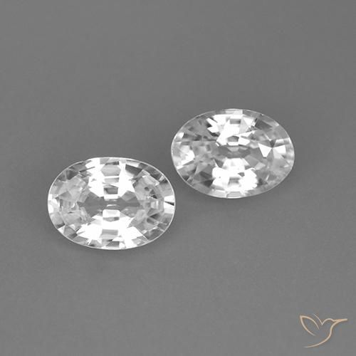 2.25ctw Natürlicher Weiß Zirkon, Oval, VS
