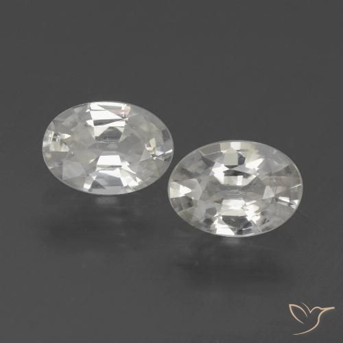 2.25ctw Natürlicher Weiß Zirkon, Oval, VVS-VS