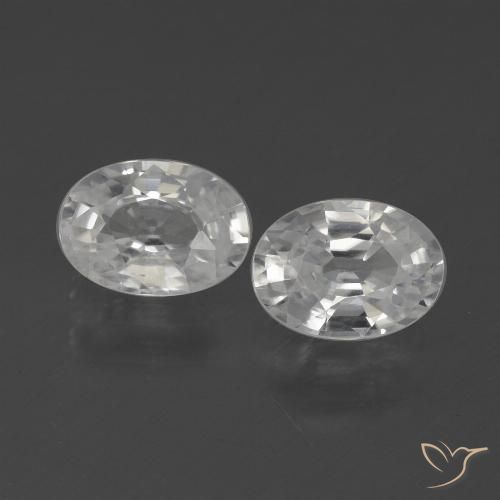 2.35ctw Natürlicher Weiß Zirkon, Oval, VS