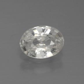 1,01 ctw natürlicher weißer Zirkon, Oval Schliff, VS