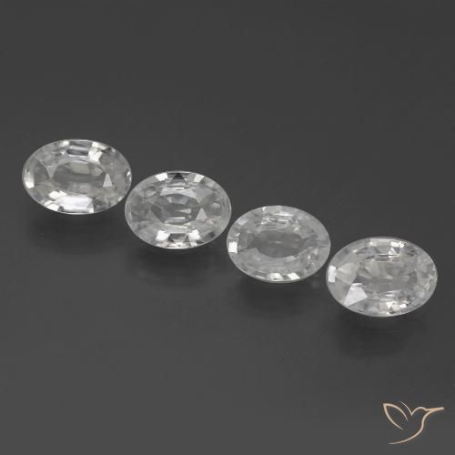 3.92ctw Natürlicher Weiß Zirkon, Oval, VS