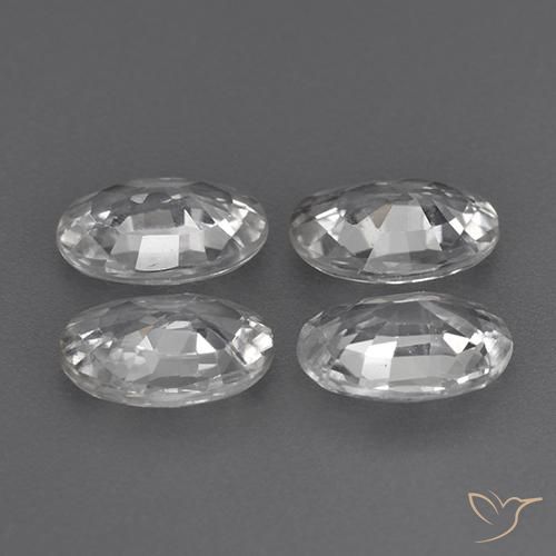 3.86 ct natürliche Weiß Zirkon-Edelsteine, Oval, VVS-VS