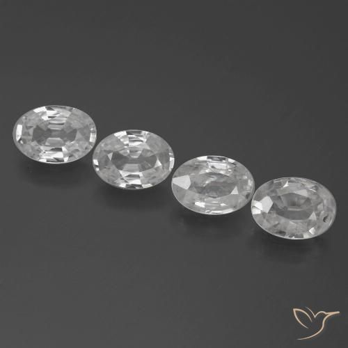 3.88ctw Natürlicher Weiß Zirkon, Oval, VS