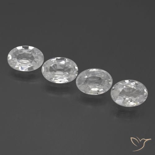 4.13ctw Natürlicher Weiß Zirkon, Oval, VVS-VS