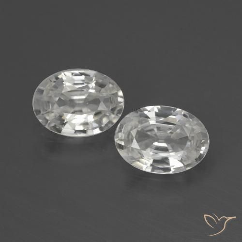 2.09ctw Natürlicher Weiß Zirkon, Oval, VVS-VS