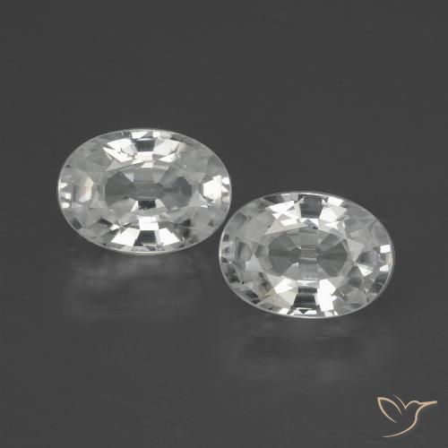 2.52ctw Natürlicher Weiß Zirkon, Oval, VVS