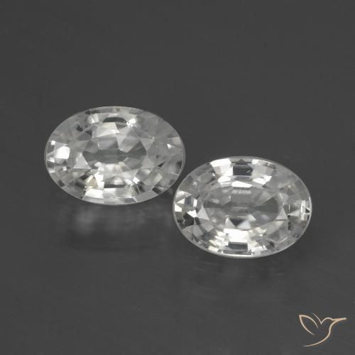2.49ctw Natürlicher Weiß Zirkon, Oval, VS