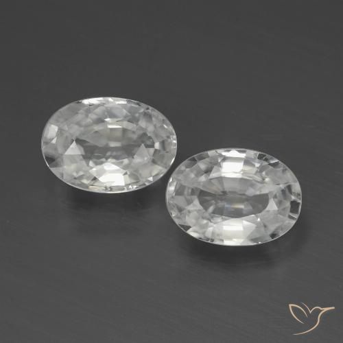2.46ctw Natürlicher Weiß Zirkon, Oval, VVS-VS