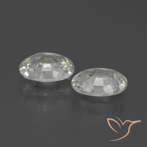 2.28 ct natürliche Weiß Zirkon-Edelsteine, Oval, VVS-VS