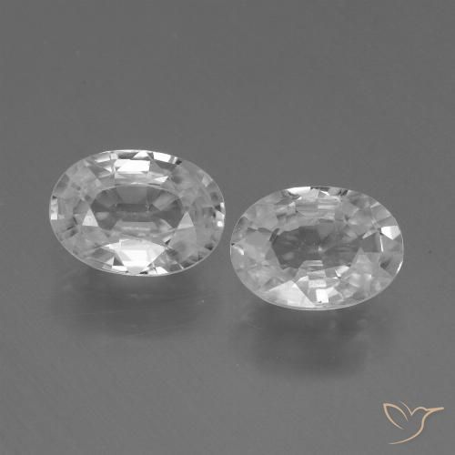 2.30ctw Natürlicher Weiß Zirkon, Oval, VVS