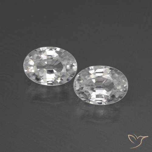 2.57ctw Natürlicher Weiß Zirkon, Oval, VS