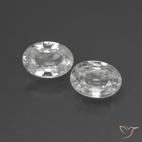2.44ctw Natürlicher Weiß Zirkon, Oval, VS