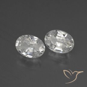 2.46 ct natürliche Weiß Zirkon-Edelsteine, Oval, VS