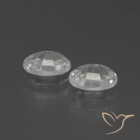 2.46 ct natürliche Weiß Zirkon-Edelsteine, Oval, VS