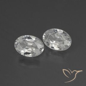 2.28 ct natürliche Weiß Zirkon-Edelsteine, Oval, VVS-VS