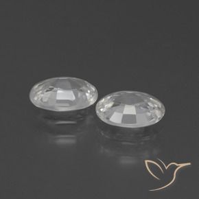 2.28 ct natürliche Weiß Zirkon-Edelsteine, Oval, VVS-VS