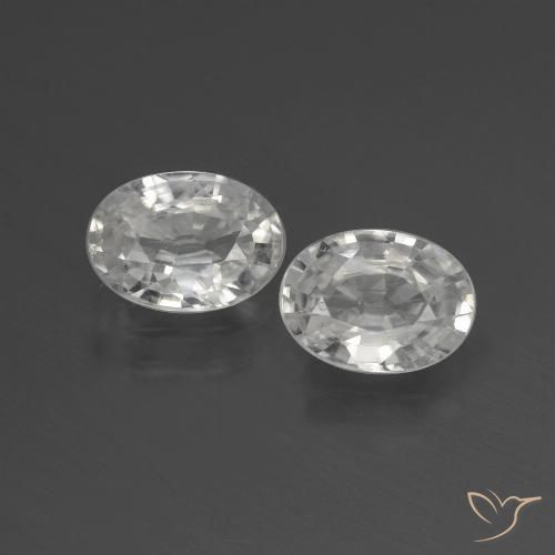 2.42ctw Natürlicher Weiß Zirkon, Oval, VS