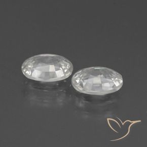2.42 ct natürliche Weiß Zirkon-Edelsteine, Oval, VS