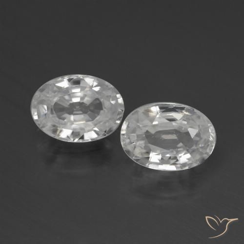 2.56ctw Natürlicher Weiß Zirkon, Oval, VVS