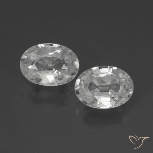 2.35ctw Natürlicher Weiß Zirkon, Oval, VVS-VS