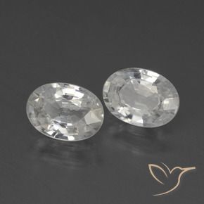2.38 ct natürliche Weiß Zirkon-Edelsteine, Oval, VS