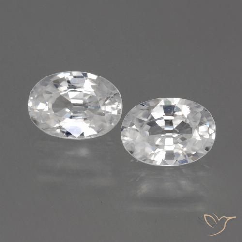 2.56ctw Natürlicher Weiß Zirkon, Oval, VS
