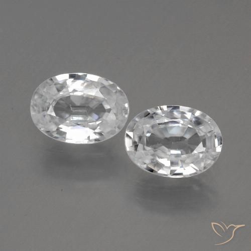 2.37ctw Natürlicher Weiß Zirkon, Oval, VS