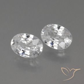 2.27 ct natürliche Weiß Zirkon-Edelsteine, Oval, VVS-VS