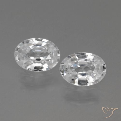2.16ctw Natürlicher Weiß Zirkon, Oval, VVS