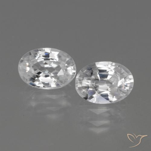 2.35ctw Natürlicher Weiß Zirkon, Oval, VVS
