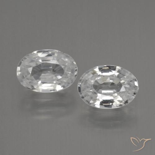2.36ctw Natürlicher Weiß Zirkon, Oval, VVS