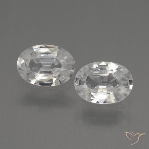 2.09ctw Natürlicher Weiß Zirkon, Oval, VVS-VS