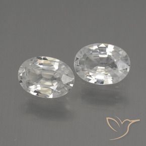 2.09 ct natürliche Weiß Zirkon-Edelsteine, Oval, VVS-VS