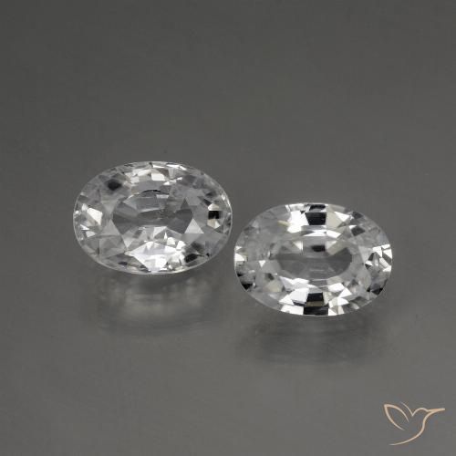 2.56ctw Natürlicher Weiß Zirkon, Oval, VVS-VS