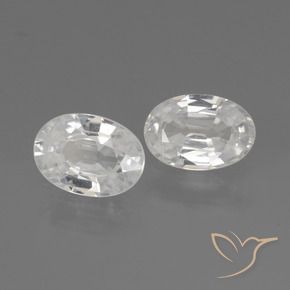 2.33 ct natürliche Weiß Zirkon-Edelsteine, Oval, VVS-VS