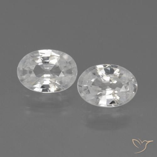 2.20ctw Natürlicher Weiß Zirkon, Oval, VVS-VS