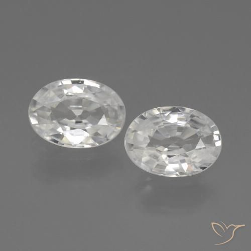2.25ctw Natürlicher Weiß Zirkon, Oval, VVS