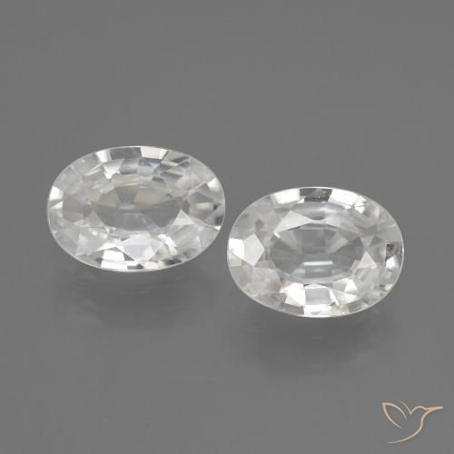2.17ctw Natürlicher Weiß Zirkon, Oval, VS
