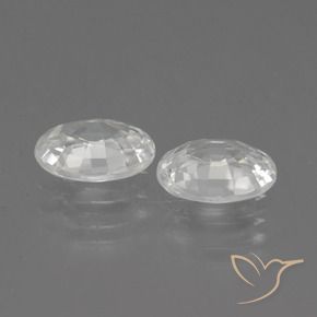 2.17 ct natürliche Weiß Zirkon-Edelsteine, Oval, VVS-VS