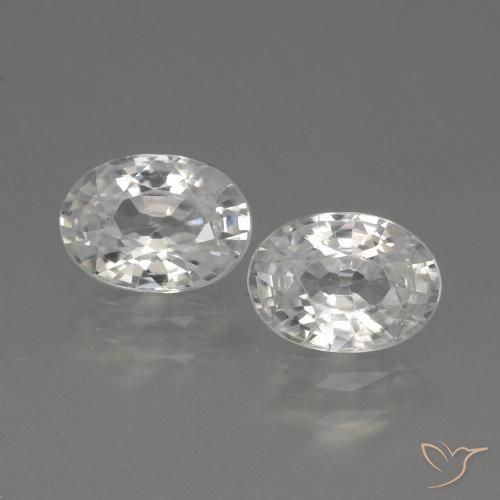 2.47ctw Natürlicher Weiß Zirkon, Oval, VVS-VS