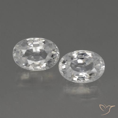 2.55ctw Natürlicher Weiß Zirkon, Oval, VS