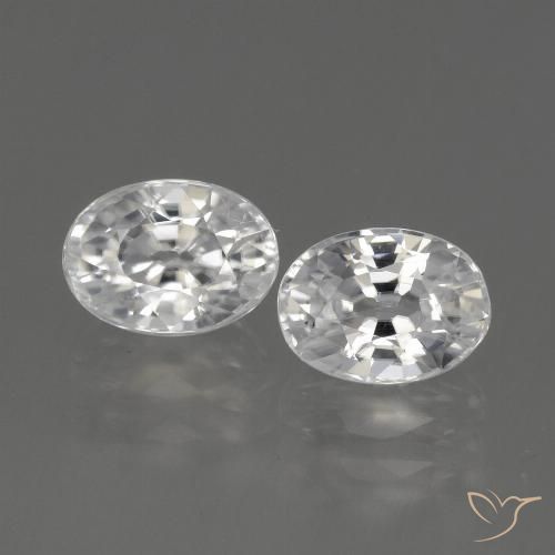 2.94ctw Natürlicher Weiß Zirkon, Oval, VVS-VS