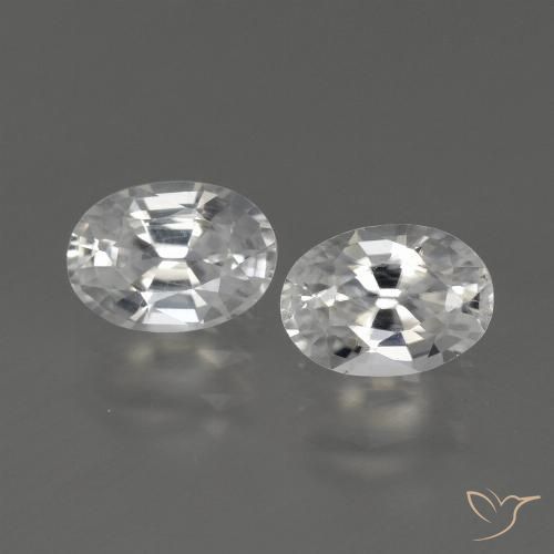 2.40ctw Natürlicher Weiß Zirkon, Oval, VS