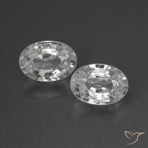 2.25ctw Natürlicher Weiß Zirkon, Oval, VVS-VS